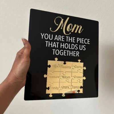 Personalized Mom Puzzle Sign Mother's Day Gift from Kids