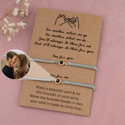 Personalized Photo Projection Bracelet For Couple Wife Christmas Valentine's Day Gift
