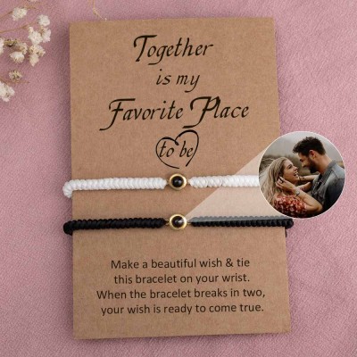 Personalized Photo Memorial Projection Bracelet For Couple Wife Christmas Valentine's Day Gift