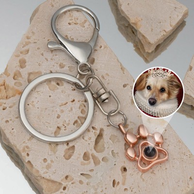 Personalized Photo Projection Keychain For Dog Pet Lovers