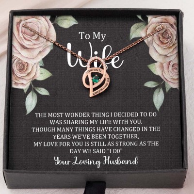 To My Wife I Love You To The Moon and Back Custom Heart Necklace For Valentine's Day