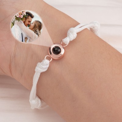 Personalized Memorial Photo Projection Bracelet For Couple Wife Family Christmas Valentine's Day Gift