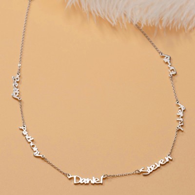 Personalized Name Necklace With 1-6 Family Names Gifts 