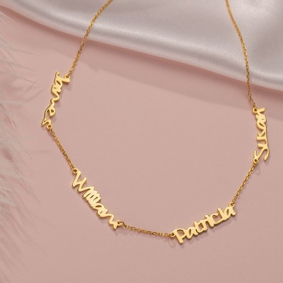 Personalized Name Necklace With 1-6 Family Names Gift