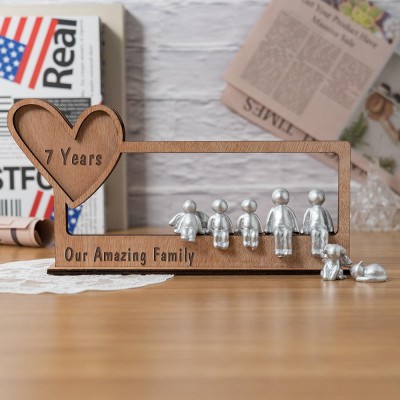 7 Years Our Amazing Family Personalized Sculpture Figurines Christmas Gift