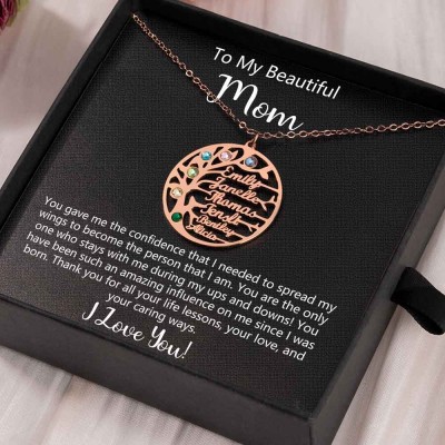 To My Mom Personalized Family Tree Necklaces
