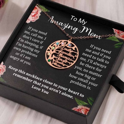 To My Mom Personalized Family Tree Necklaces