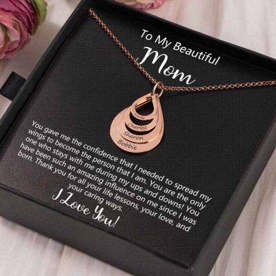 To My Mom Personalized Drop Shaped Name Necklace For Mother's Day