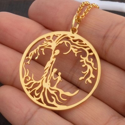 Personalized Family Tree of Life Necklace For Mother Christmas's Day
