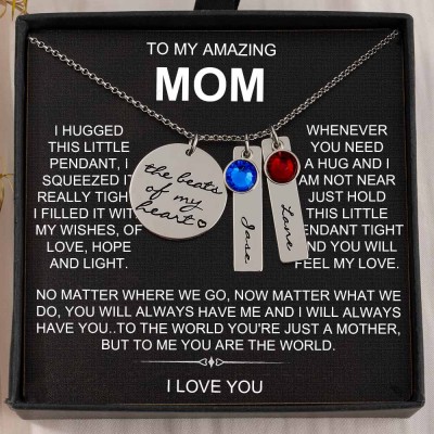 To My Mom Custom Memorial Birthstone Necklace