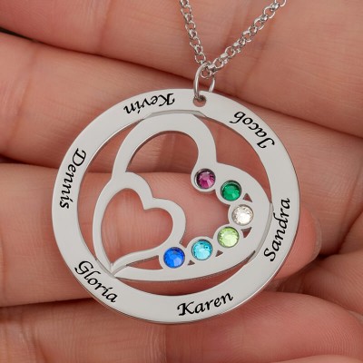 Personalized Name Birthstone Necklaces For Family Gift Ideas