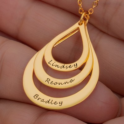 Personalized Drop Name Pendant Necklaces Gift for Her Mom Wife Grandma