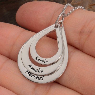 Personalized Drop Name Pendant Necklaces Gift for Her Mom Wife Grandma