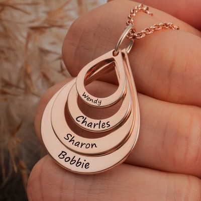 Personalized Drop Name Pendant Necklaces Gift for Her Mom Wife Grandma