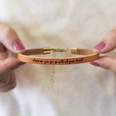Encouragement Bracelet Strength Inspiration Gift Whenever You Go, Go With All Your Heart