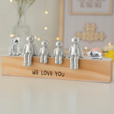 Tin Sculpture Figurines Anniversary Gift We Love You