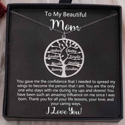 To My Mom Custom Family Tree Name Necklace