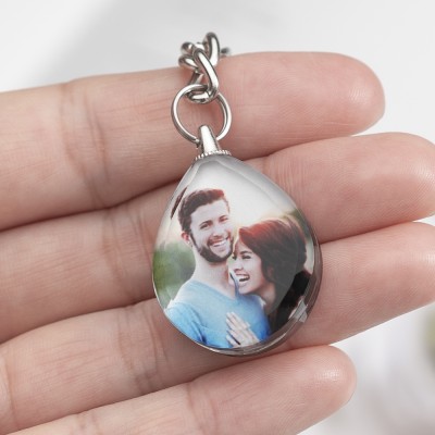Custom Crystal Photo Keychain Personalized Couple Gifts