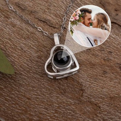 Personalized Memorial Photo Projection Charm Necklace
