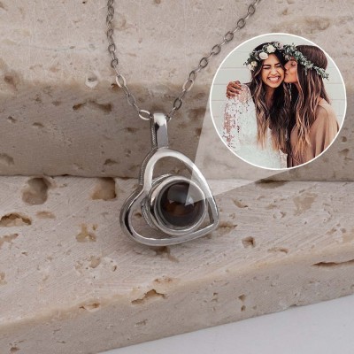 Personalized Memorial Photo Projection Charm Necklace For Best Friend Sister