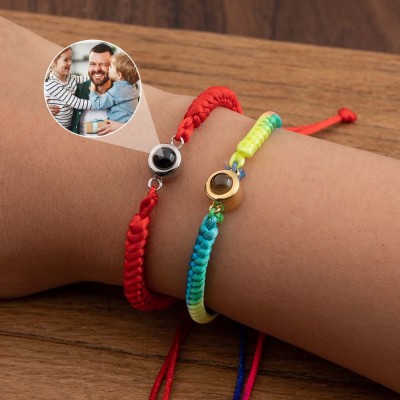 Personalized Photo Projection Charm Bracelet For Father's Day