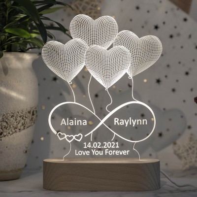 Personalized 3D Illusion Night Photo Light Romantic Home Decor Valentine's Day Gift Ideas