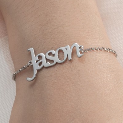 Personalized Name Bracelet Silver | Length Adjustable