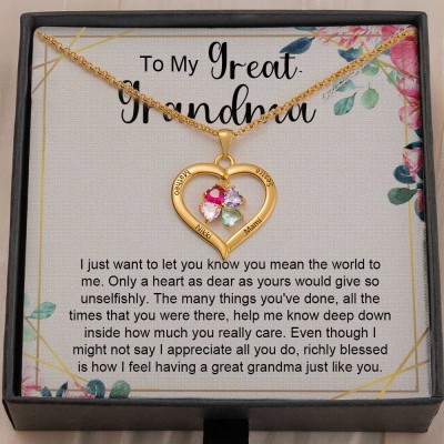 To My Great Grandma Necklace Gift From Grandchildren Gift Ideas For Grandma Mother's Day