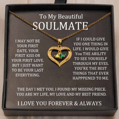 Personalized To My Soulmate Necklace Gift Ideas For Her Anniversary Birthday Valentine's Day