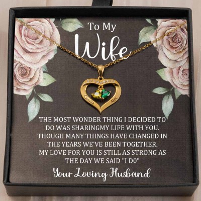 To My Wife Necklace Gift From Loving Husband For Anniversary Birthday Valentine's Day