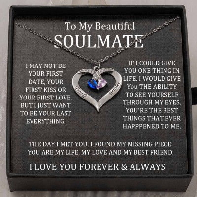 Personalized To My Soulmate Necklace Gift Ideas For Her Anniversary Birthday Valentine's Day