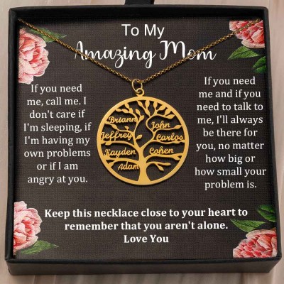 Personalized To My Amazing Mom Family Tree Necklace From Daughter Son Gift Ideas For Mother's Day