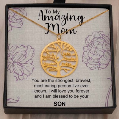 Personalized To My Amazing Mom Necklace From Daughter Son Gift Ideas For Mother's Day