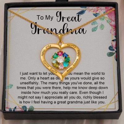 To My Great Grandma Necklace Gift Ideas For Grandma Mother's Day Birthday