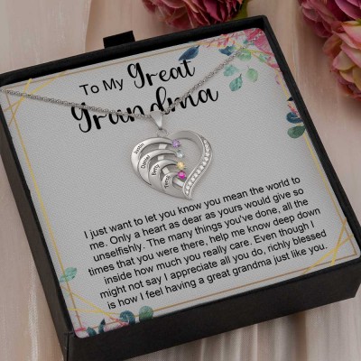 Personalized To My Grandma Necklace With Grandkids Name Gift Ideas For Grandma Mother's Day Birthday