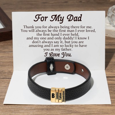 Personalized Dad Beads Bracelets With Kids Name Gifts Ideas For Father's Day