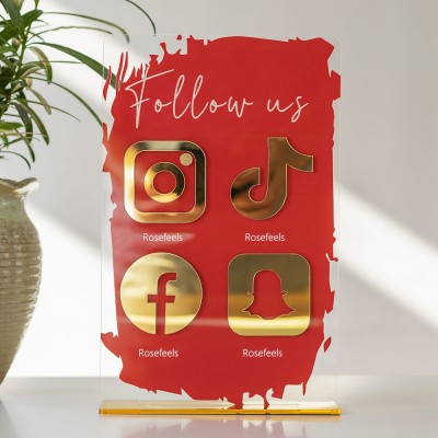 Personalized 4 Icon Business Social Media Sign