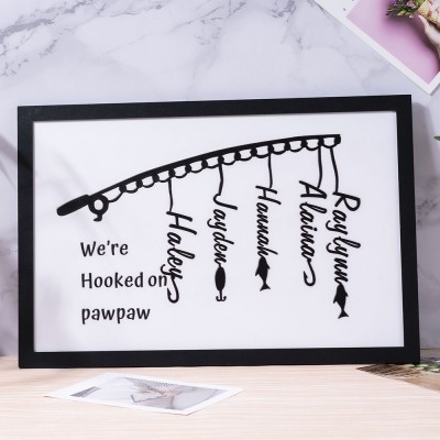 Hooked on Pawpaw Personalized Fishing With Kids Name Gift For Father's Day