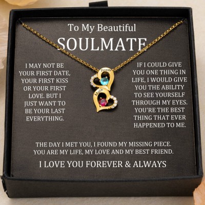 Custom To My Soulmate Heart Necklace Valentine's Day Couple Gift Ideas