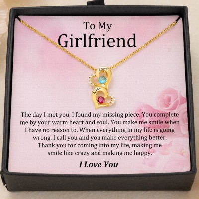 Custom To My Girlfriend Heart Necklace Valentine's Day Couple Gift Ideas