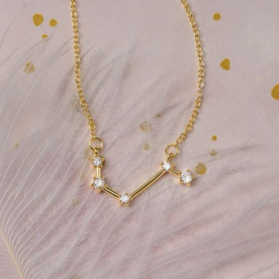 Personalized Constellation Zodiac Celestial Aries Necklace