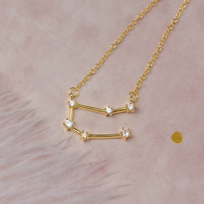 Personalized Constellation Zodiac Celestial Gemini Necklace