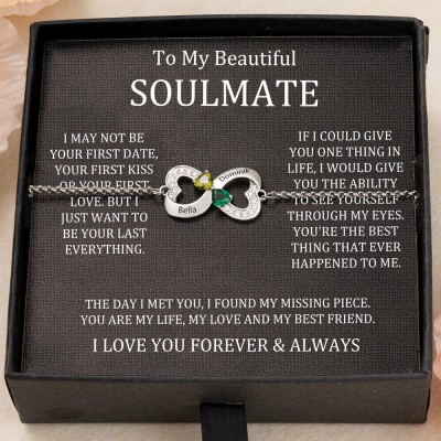Custom To My Soulmate Bracelet For Valentine's Day Gift Ideas