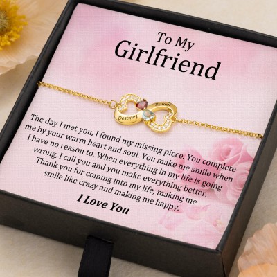 Custom To My Girlfriend Bracelet For Valentine's Day Gift Ideas