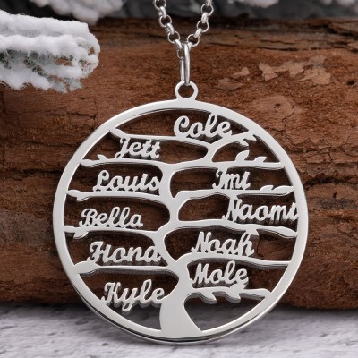 Personalized Family Tree Name Necklaces Anniversary Gift Ideas