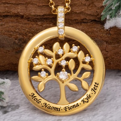 Custom Family Tree of Life Necklaces For Mother's Day Christmas Gift Ideas