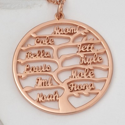 Personalized Family Tree Name Necklaces Anniversary Gift Ideas