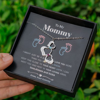 Personalized Family Name Heart Necklace To My Mom Gift