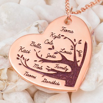 Personalized Family Tree of Life Necklaces For Christmas Mother's Day