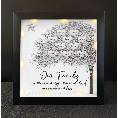 Personalized Family Tree Name Black Frame Home Decor